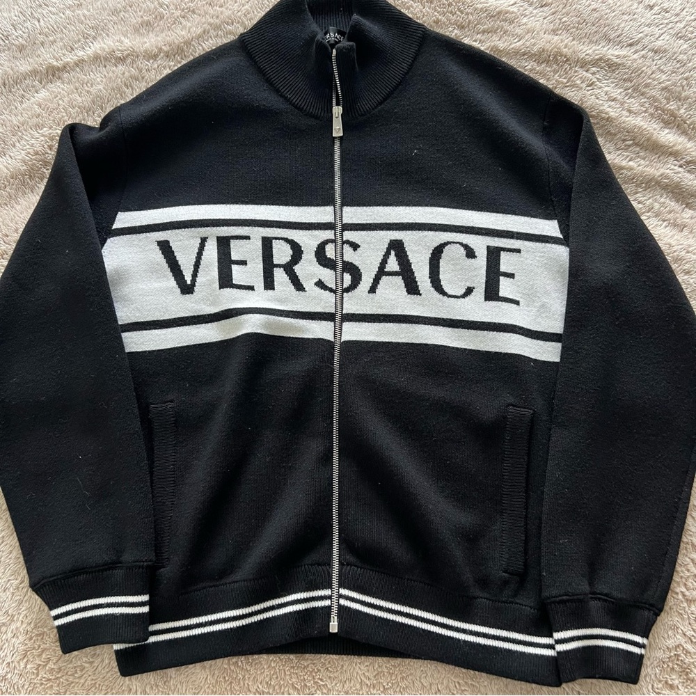 Versace Men’s Zipped Cardigan in Size 46 | US Small